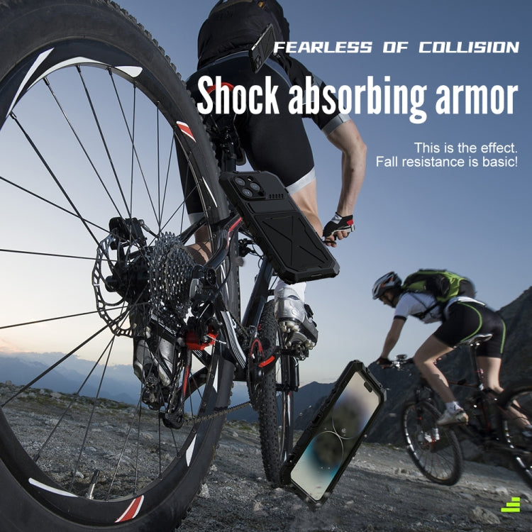 For iPhone 14 Pro Max R-JUST Life Waterproof Dustproof Shockproof Phone Case(Black) - free shipping - PMC TechLife - Order now!