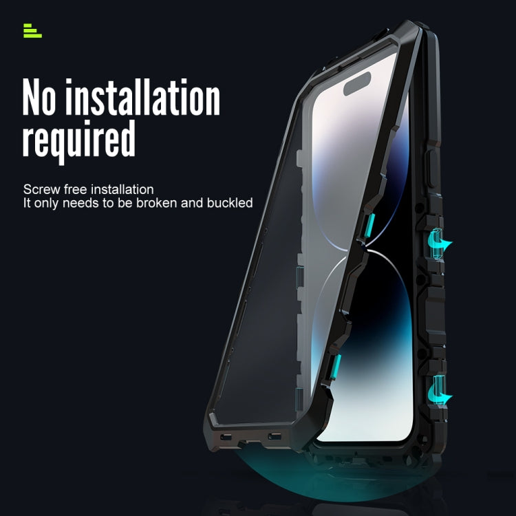 For iPhone 14 Plus R-JUST Life Waterproof Dustproof Shockproof Phone Case(Black) - iPhone 14 Plus Cases by R-JUST | Online Shopping South Africa | PMC TechLife | Buy Now Pay Later Mobicred