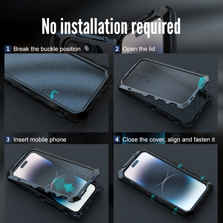 For iPhone 14 Plus R-JUST Life Waterproof Dustproof Shockproof Phone Case(Silver) - free shipping - PMC TechLife - Order now!