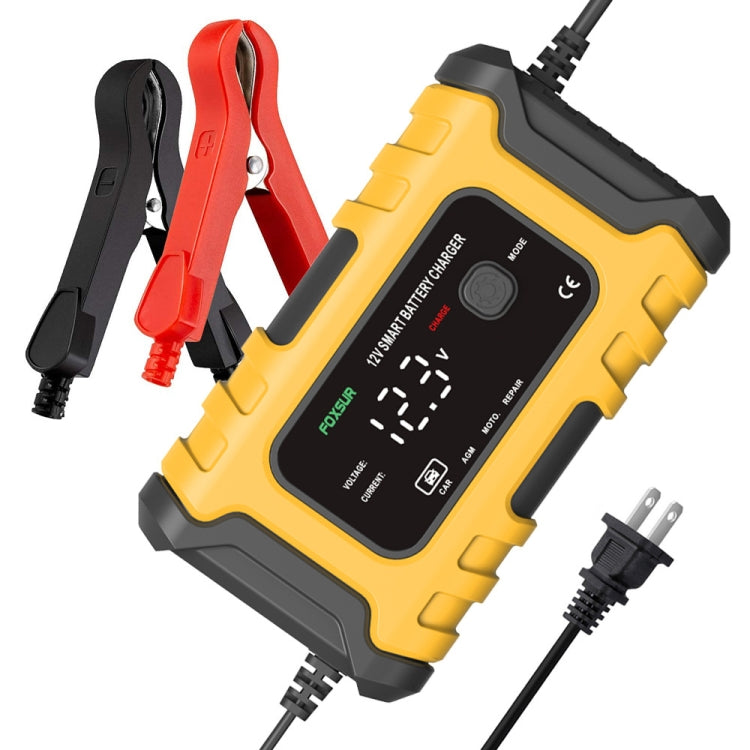 FOXSUR 6A 12V Motorcycle / Car Smart Battery Charger, Plug Type:EU Plug(Yellow) - free shipping - PMC TechLife - Order now!