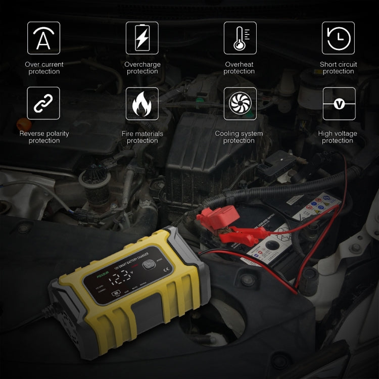 FOXSUR 6A 12V Motorcycle / Car Smart Battery Charger, Plug Type:AU Plug(Yellow) - free shipping - PMC TechLife - Order now!