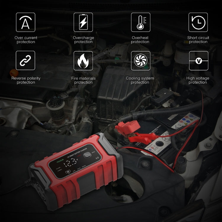 FOXSUR 6A 12V Motorcycle / Car Smart Battery Charger, Plug Type:AU Plug(Red) - free shipping - PMC TechLife - Order now!