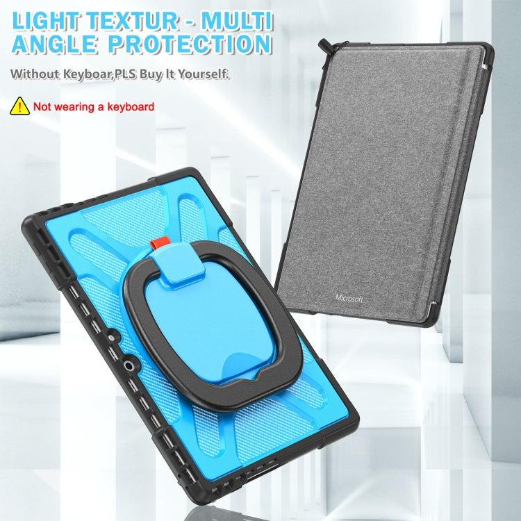 For MicroSoft Surface Pro 9 / 10 / 11 Handle Rotatable Kickstand Shockproof Tablet Case(Blue) - Others by PMC TechLife | Online Shopping South Africa | PMC TechLife | Buy Now Pay Later Mobicred