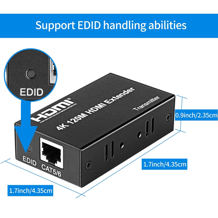 4K HDMI to RJ45 Network Extender, Transmission Distance: 120m(EU Plug) - free shipping - PMC Jewellery - Order now!