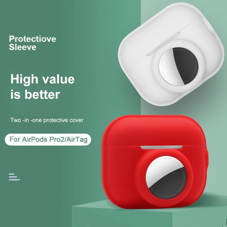 For AirPods Pro 2 / AirTag 2 in 1 Shockproof Full Coverage Silicone Protective Case(Dark Blue) - For AirPods Pro 2 by PMC Jewellery | Online Shopping South Africa | PMC Jewellery | Buy Now Pay Later Mobicred
