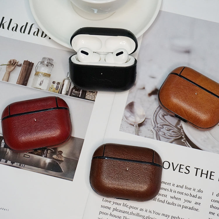 For AirPods Pro 2 Wireless Earphone Leather Shockproof Protective Case with Lanyard(Dark Brown) - For AirPods Pro 2 by PMC Jewellery | Online Shopping South Africa | PMC Jewellery | Buy Now Pay Later Mobicred