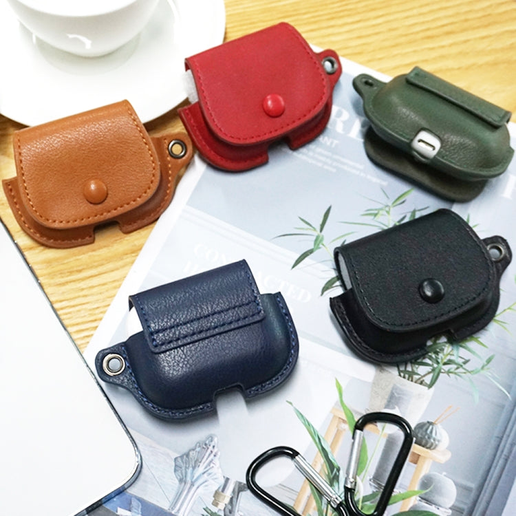 For AirPods 3 Backpack Style PU Leather Earphone Protective Case with Lanyard(Black) - For AirPods 3 by PMC Jewellery | Online Shopping South Africa | PMC Jewellery | Buy Now Pay Later Mobicred