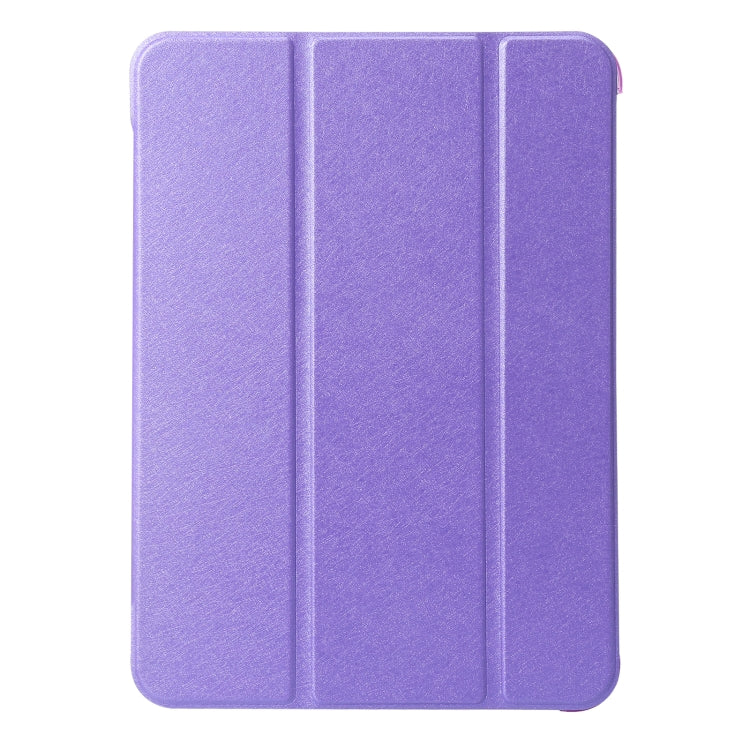 For iPad 10th Gen 10.9 2022 Silk Texture Three-fold Horizontal Flip Leather Tablet Case(Purple) - iPad 10th Gen 10.9 Cases by PMC TechLife | Online Shopping South Africa | PMC TechLife