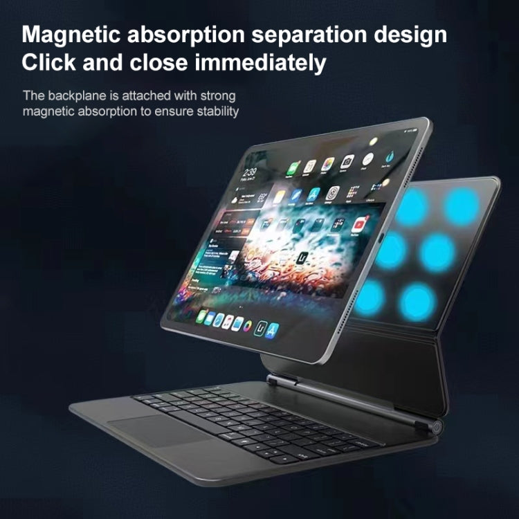 For iPad Pro 12.9 inch 2021/2020/2018 BP129 luetooth Keyboard Leather Case with Touch Pad(Black) - For iPad Pro by PMC TechLife | Online Shopping South Africa | PMC TechLife