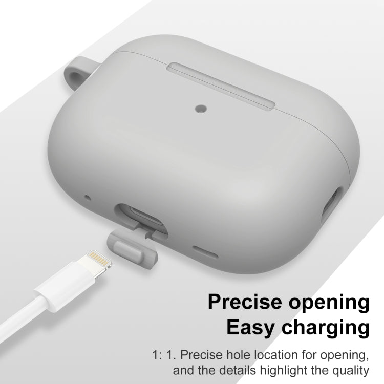 For AirPods Pro 2 Thickened One-piece Shockproof Earphone Case(Light Grey) - For AirPods Pro 2 by PMC Jewellery | Online Shopping South Africa | PMC Jewellery | Buy Now Pay Later Mobicred