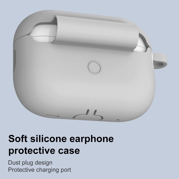 For AirPods Pro 2 Thickened One-piece Shockproof Earphone Case(Light Grey) - For AirPods Pro 2 by PMC Jewellery | Online Shopping South Africa | PMC Jewellery | Buy Now Pay Later Mobicred
