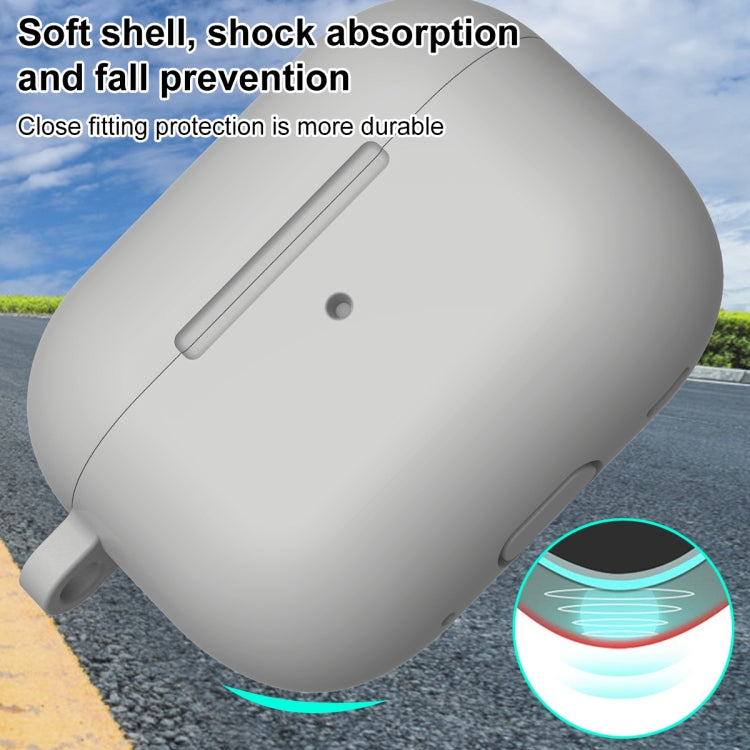 For AirPods Pro 2 Thickened One-piece Shockproof Earphone Case(Light Grey) - For AirPods Pro 2 by PMC Jewellery | Online Shopping South Africa | PMC Jewellery | Buy Now Pay Later Mobicred