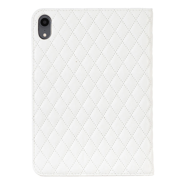 For iPad mini 6 Elegant Rhombic Texture Horizontal Flip Leather Tablet Case(White) - iPad mini 6 Cases by PMC TechLife | Online Shopping South Africa | PMC TechLife