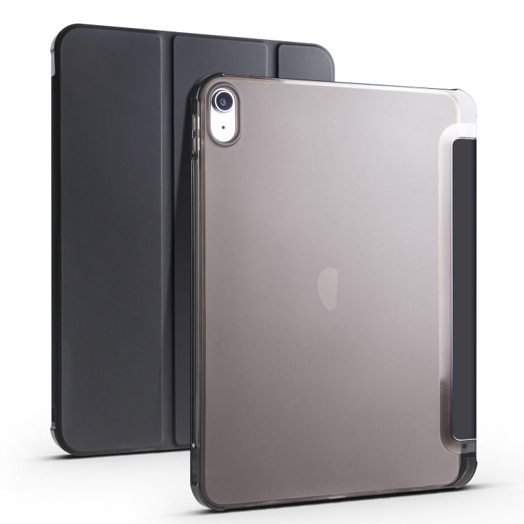 For iPad 10th Gen 10.9 2022 Four-corner Airbag Shockproof Three-fold Tablet Leather Case(Black) - iPad 10th Gen 10.9 Cases by PMC TechLife | Online Shopping South Africa | PMC TechLife