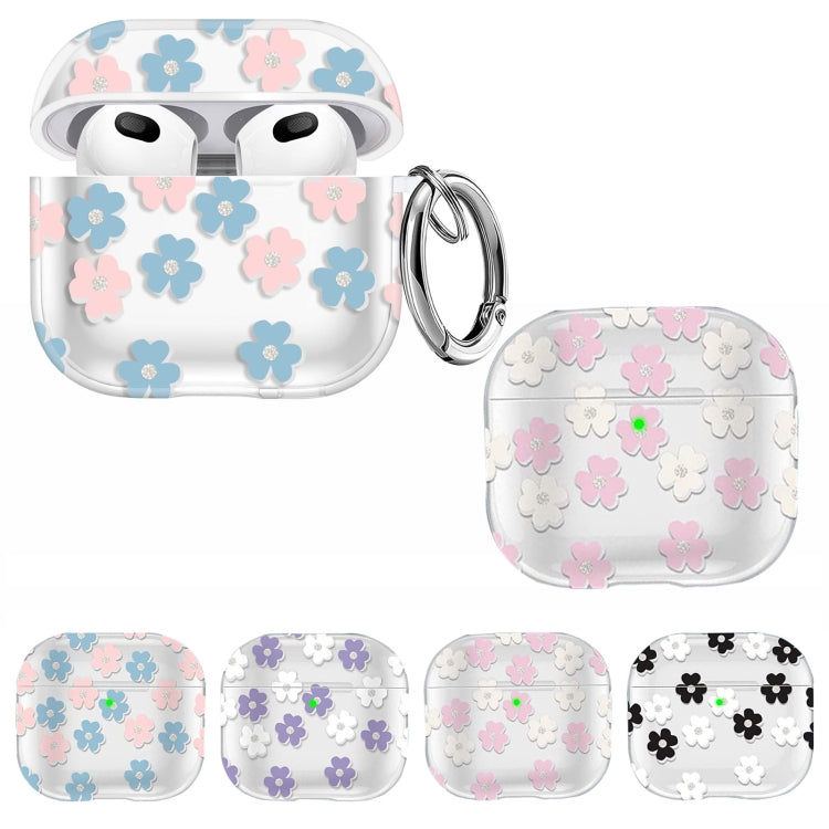 For AirPods 3 Glitter Four-color Flower Earphone Protective Case(Black White) - For AirPods 3 by PMC Jewellery | Online Shopping South Africa | PMC Jewellery | Buy Now Pay Later Mobicred
