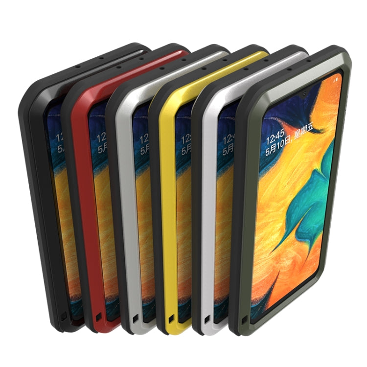 For Galaxy A40s LOVE MEI Metal Shockproof Waterproof Dustproof Protective Case(Black) - free shipping - PMC TechLife - Order now!