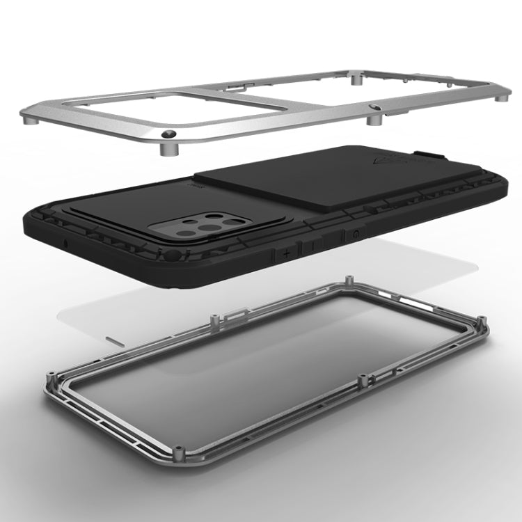 For Galaxy A51 LOVE MEI Metal Shockproof Waterproof Dustproof Protective Case(Silver) - Galaxy Phone Cases by LOVE MEI | Online Shopping South Africa | PMC TechLife | Buy Now Pay Later Mobicred