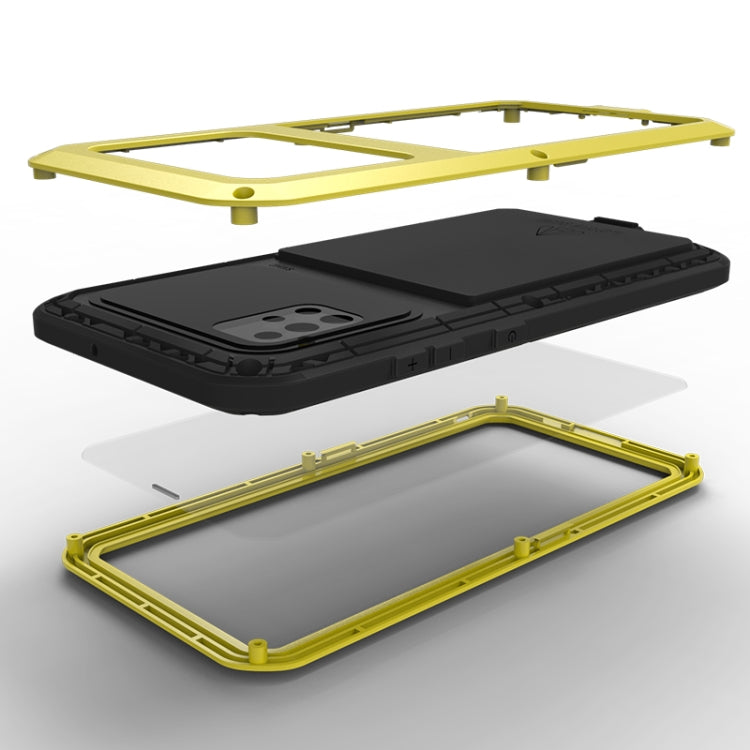 For Galaxy A51 LOVE MEI Metal Shockproof Waterproof Dustproof Protective Case(Yellow) - Galaxy Phone Cases by LOVE MEI | Online Shopping South Africa | PMC TechLife | Buy Now Pay Later Mobicred
