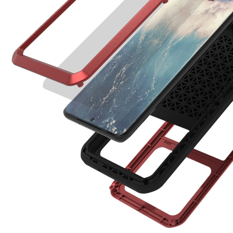 For Galaxy S20 Plus LOVE MEI Metal Shockproof Waterproof Dustproof Protective Case(Red) - free shipping - PMC TechLife - Order now!