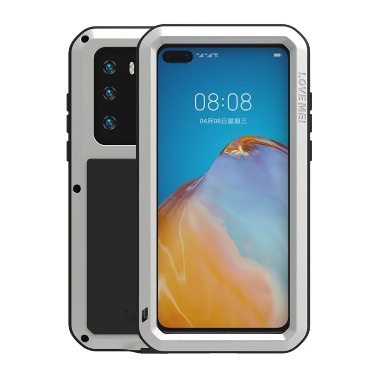 For Huawei P40 LOVE MEI Metal Shockproof Waterproof Dustproof Protective Case(Silver) - free shipping - PMC TechLife - Order now!