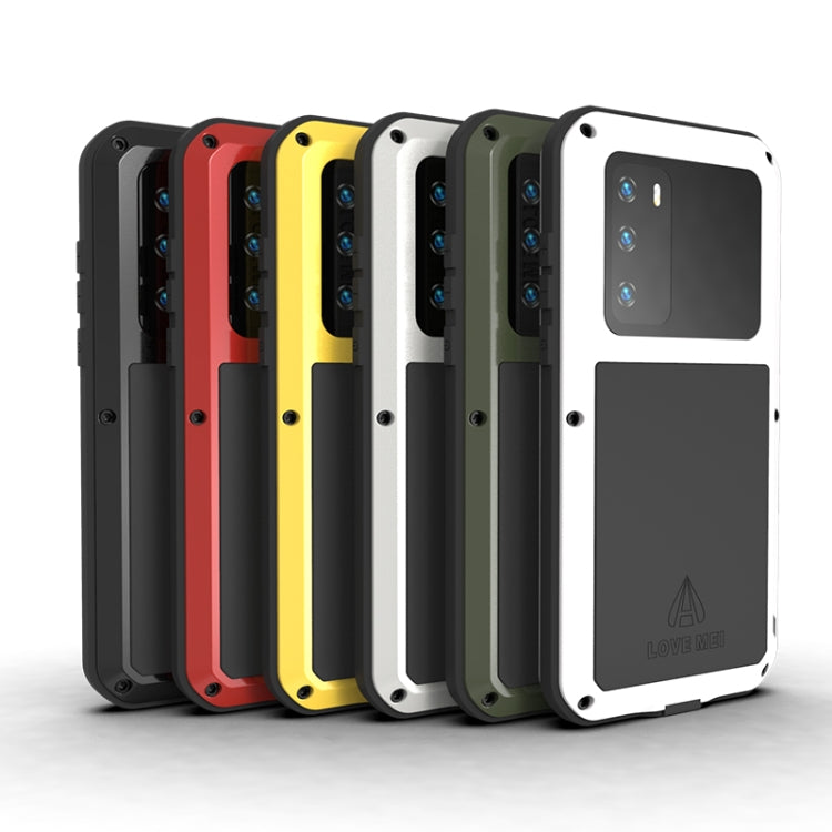 For Huawei P40 LOVE MEI Metal Shockproof Waterproof Dustproof Protective Case(Yellow) - Huawei Cases by LOVE MEI | Online Shopping South Africa | PMC TechLife | Buy Now Pay Later Mobicred