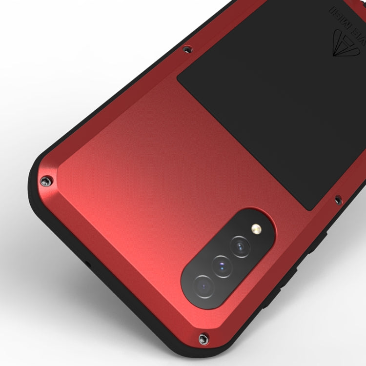 For Galaxy A50s LOVE MEI Metal Shockproof Waterproof Dustproof Protective Case(Red) - free shipping - PMC TechLife - Order now!