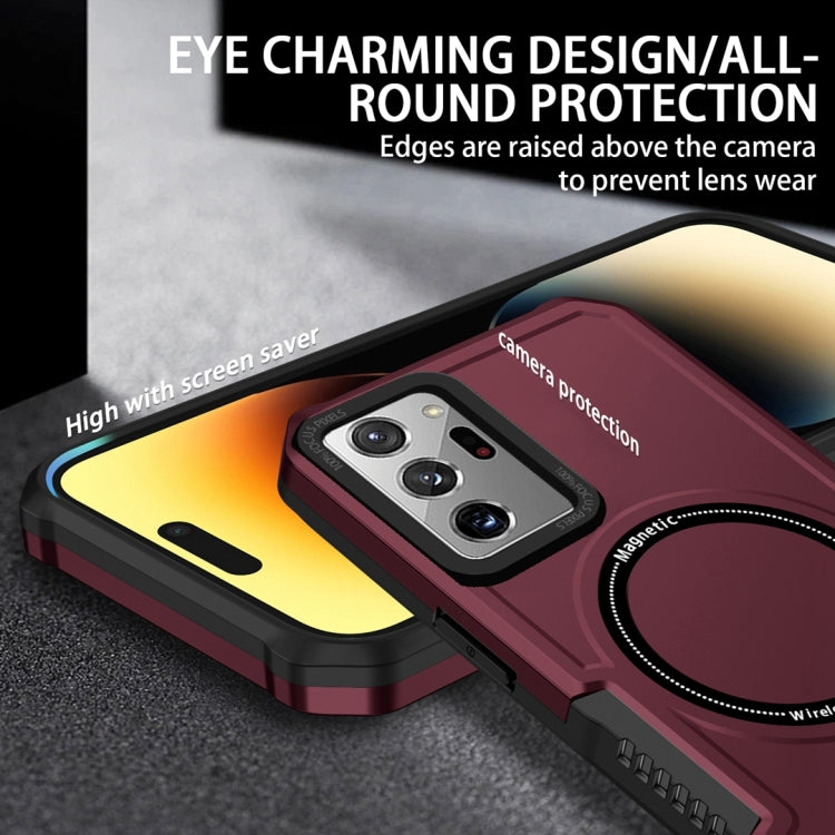 For Samsung Galaxy Note20 Ultra MagSafe Shockproof Armor Phone Case(Wine Red) - Galaxy Phone Cases by PMC TechLife | Online Shopping South Africa | PMC TechLife