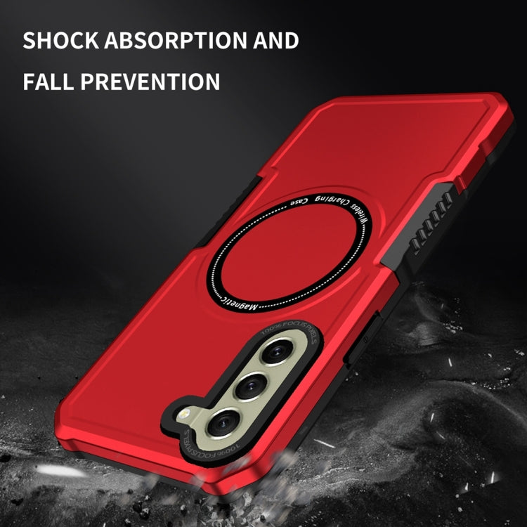For Samsung Galaxy S21 FE 5G MagSafe Shockproof Armor Phone Case(Red) - Galaxy Phone Cases by PMC TechLife | Online Shopping South Africa | PMC TechLife
