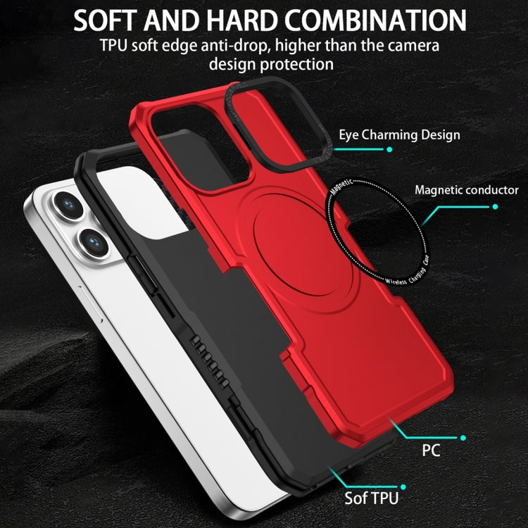 For Samsung Galaxy S21 FE 5G MagSafe Shockproof Armor Phone Case(Red) - Galaxy Phone Cases by PMC TechLife | Online Shopping South Africa | PMC TechLife