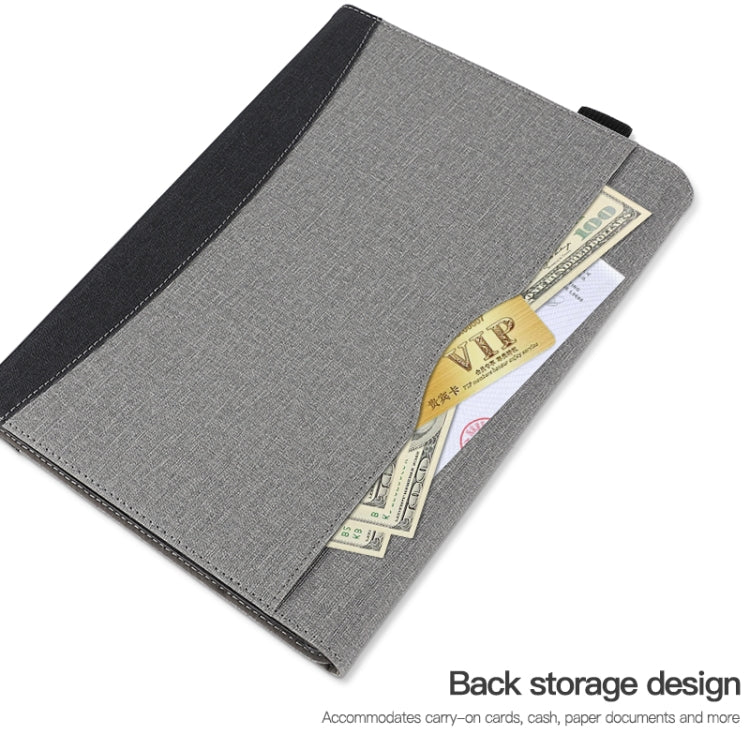 For Microsoft Surface Pro 10 / 9 Cloth Texture Stitching Leather Tablet Case(Black Grey) - Others by PMC TechLife | Online Shopping South Africa | PMC TechLife | Buy Now Pay Later Mobicred