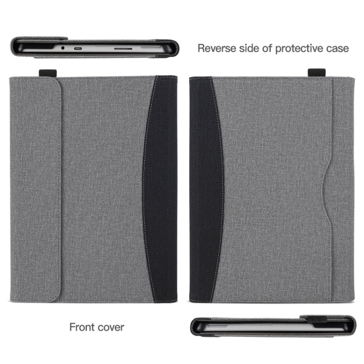 For Microsoft Surface Go 3 / 2 / 1 Cloth Texture Stitching Leather Tablet Case(Black Grey) - Others by PMC TechLife | Online Shopping South Africa | PMC TechLife | Buy Now Pay Later Mobicred