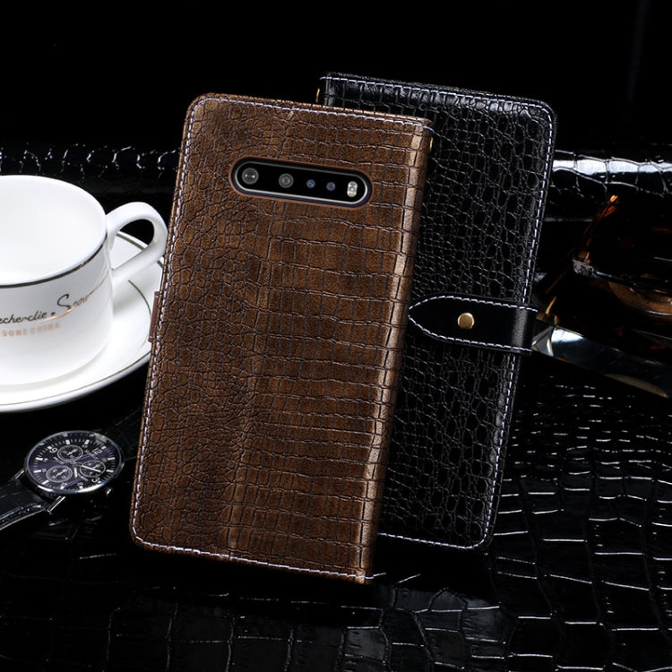 For LG V60 ThinQ idewei Crocodile Texture Horizontal Flip Leather Case with Holder & Card Slots & Wallet(Black) - LG Cases by idewei | Online Shopping South Africa | PMC Jewellery | Buy Now Pay Later Mobicred