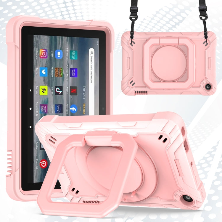 For Amazon Kindle Fire 7 2022 Silicone + PC Bracelet Holder Tablet Case(Rose Gold) - Amazon by PMC TechLife | Online Shopping South Africa | PMC TechLife | Buy Now Pay Later Mobicred