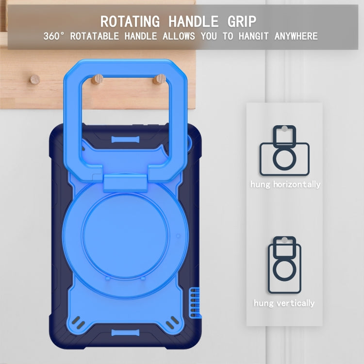 For Amazon Kindle Fire 7 2022 Silicone + PC Bracelet Holder Tablet Case(Navy Blue + Blue) - free shipping - PMC TechLife - Order now!