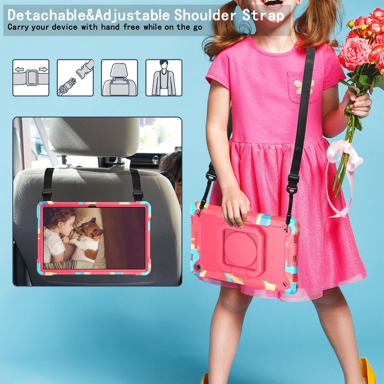 For Lenovo Tab M10 Plus 10.6 3rd Gen 2022 Silicone + PC Bracelet Holder Tablet Case(Camouflage + Rose Red) - Lenovo by PMC TechLife | Online Shopping South Africa | PMC TechLife | Buy Now Pay Later Mobicred