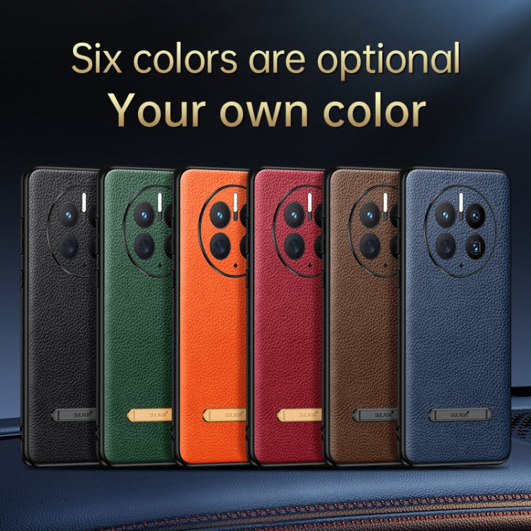 For Huawei Mate 50 Pro SULADA Invisible Bracket Leather Back Cover Phone Case(Black) - free shipping - PMC TechLife - Order now!