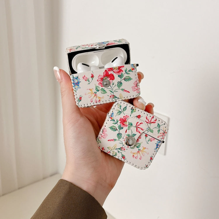 For AirPods 3 White Floral PU Leather Wireless Earphone Case - free shipping - PMC Jewellery - Order now!