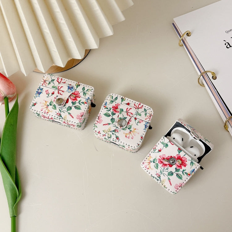 For AirPods 3 White Floral PU Leather Wireless Earphone Case - free shipping - PMC Jewellery - Order now!