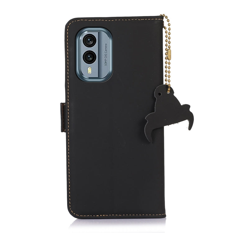 For Nokia X30 5G Genuine Leather Magnetic RFID Leather Phone Case(Black) - Nokia Cases by PMC TechLife | Online Shopping South Africa | PMC TechLife | Buy Now Pay Later Mobicred