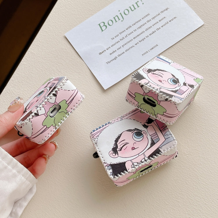 For AirPods Pro Wearing Hat Girl Pattern PU Leather Wireless Earphone Case - free shipping - PMC Jewellery - Order now!