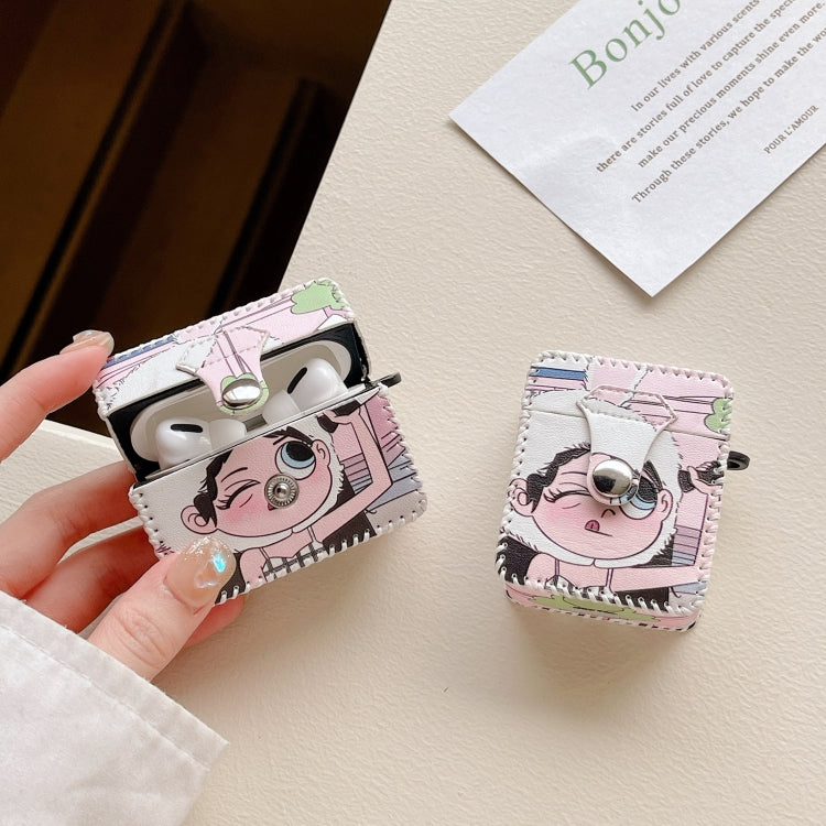 For AirPods Pro Wearing Hat Girl Pattern PU Leather Wireless Earphone Case - free shipping - PMC Jewellery - Order now!