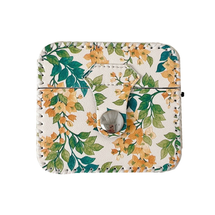 For AirPods Pro 2 PU Leather Wireless Earphone Case(Yellow Flower) - For AirPods Pro 2 by PMC Jewellery | Online Shopping South Africa | PMC Jewellery | Buy Now Pay Later Mobicred