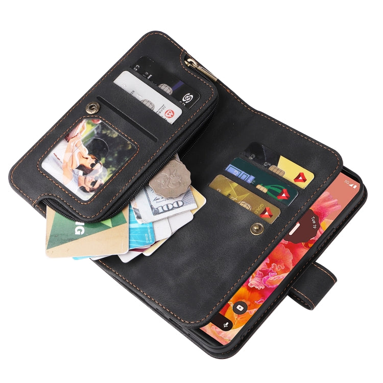 For Google Pixel 6 Pro Multifunctional Card Slot Zipper Wallet Leather Phone Case(Black) - Google Cases by PMC TechLife | Online Shopping South Africa | PMC TechLife | Buy Now Pay Later Mobicred