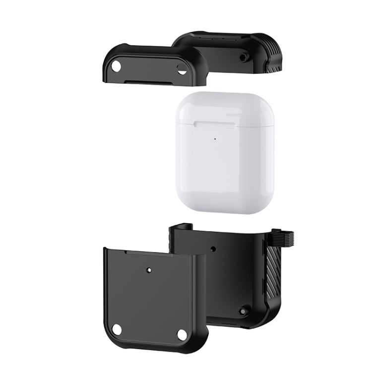 For AirPods 1 / 2 Wing TPU + PC Shockproof Earphone Protective Case(Black Green) - For AirPods 1/2 by PMC Jewellery | Online Shopping South Africa | PMC Jewellery | Buy Now Pay Later Mobicred