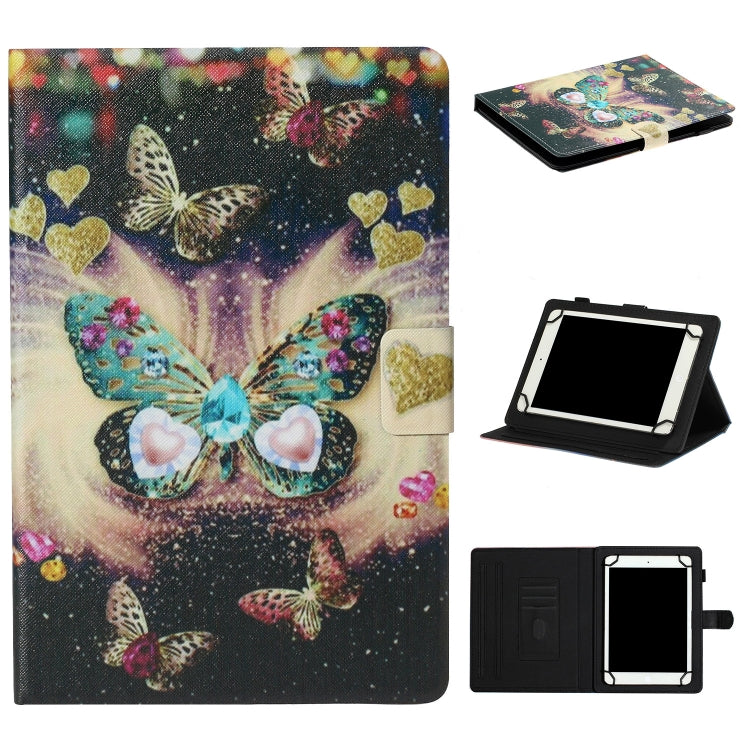For 10 inch Tablet PC Universal Coloured Drawing Pattern Horizontal Flip Leather Case with Holder & Card Slot(Butterflies) - 10 - 11 inch by PMC TechLife | Online Shopping South Africa | PMC TechLife | Buy Now Pay Later Mobicred