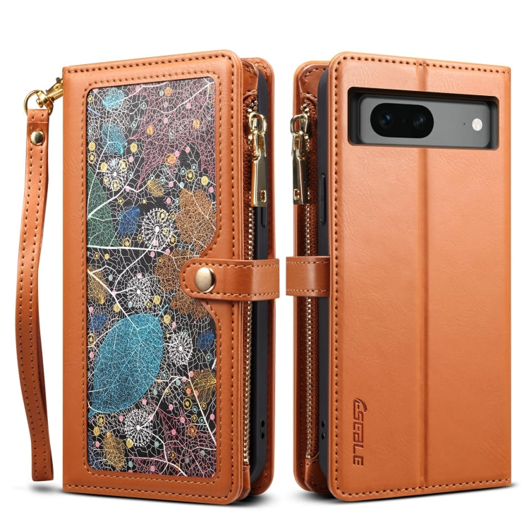 For Google Pixel 7 5G ESEBLE Star Series Lanyard Zipper Wallet RFID Leather Case(Brown) - Google Cases by ESEBLE | Online Shopping South Africa | PMC TechLife | Buy Now Pay Later Mobicred