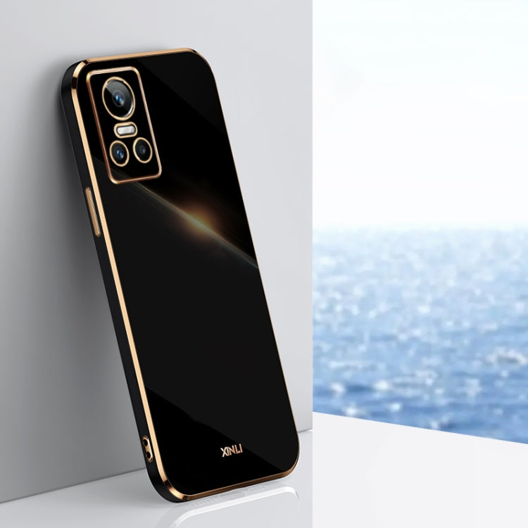 For Realme GT Neo 3 XINLI Straight 6D Plating Gold Edge TPU Phone Case(Black) - Realme Cases by PMC TechLife | Online Shopping South Africa | PMC TechLife | Buy Now Pay Later Mobicred