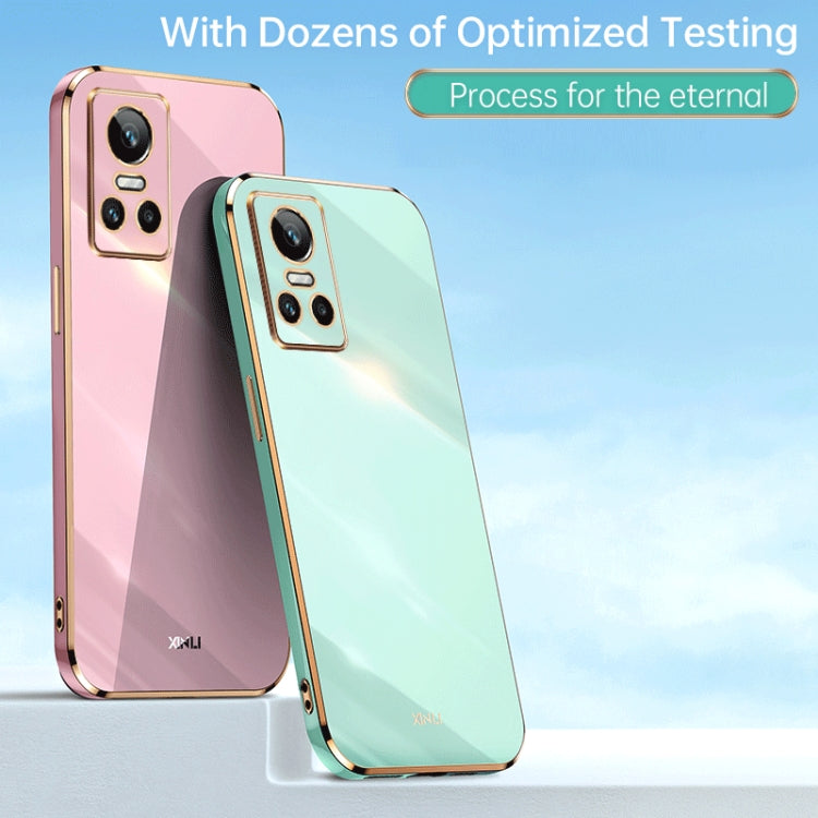 For Realme GT Neo 3 XINLI Straight 6D Plating Gold Edge TPU Phone Case(Black) - Realme Cases by PMC TechLife | Online Shopping South Africa | PMC TechLife | Buy Now Pay Later Mobicred