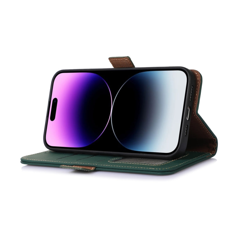 For Nokia C31 Genuine Leather Magnetic RFID Leather Phone Case(Green) - Nokia Cases by PMC TechLife | Online Shopping South Africa | PMC TechLife | Buy Now Pay Later Mobicred