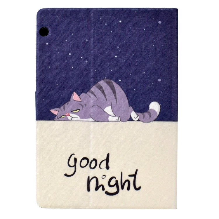 For Huawei MediaPad T5 Electric Pressed TPU Leather Tablet Case(Lazy Cat) - Huawei by PMC TechLife | Online Shopping South Africa | PMC TechLife | Buy Now Pay Later Mobicred